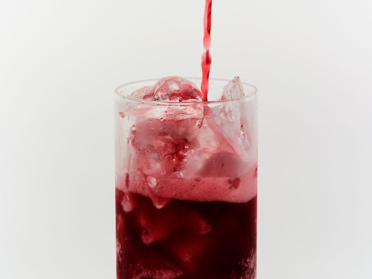 Joggy Cherry Lime is a dark red in color, made of crisp fruit juice