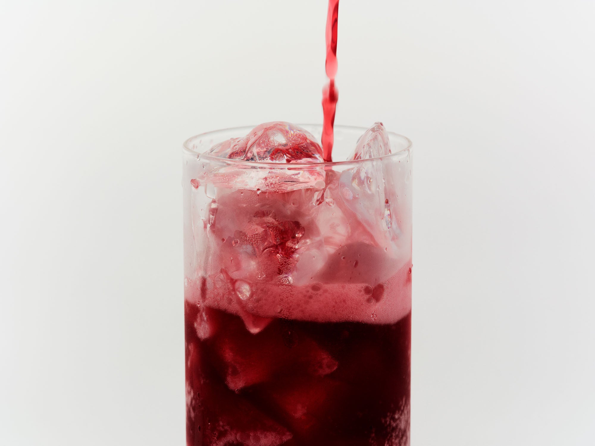 Joggy Cherry Lime is a dark red in color, made of crisp fruit juice